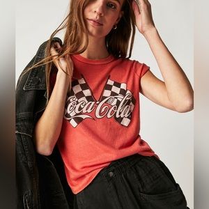 Free people coca-Cola checkered flag Tee small